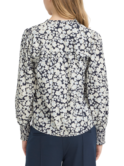 ICHI Kelia Floral Long Sleeve Top, Birch/Multi - view 2, Birch/Multi