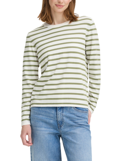 ICHI Luls Stripe Jumper, Iguana/White, Iguana/White