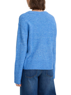 ICHI Baling Crew Neck Logo Jumper - view 2, Nebulas Blue Melange