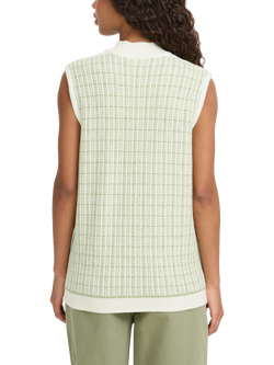 ICHI Aquare Check Knit Tank Top, Birch/Iguana - view 2, Birch/Iguana