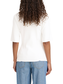 ICHI Ballia Sculpted Knit Top, Cloud Dancer - view 2, Cloud Dancer