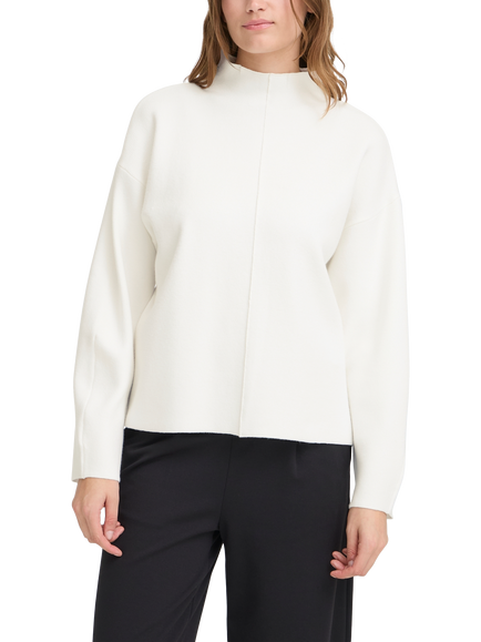 ICHI Ballia Funnel Neck Jumper, Cloud Dancer, Cloud Dancer