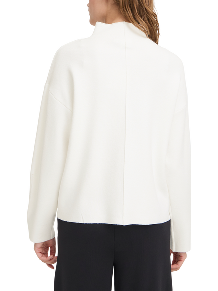 ICHI Ballia Funnel Neck Jumper, Cloud Dancer - view 2, Cloud Dancer