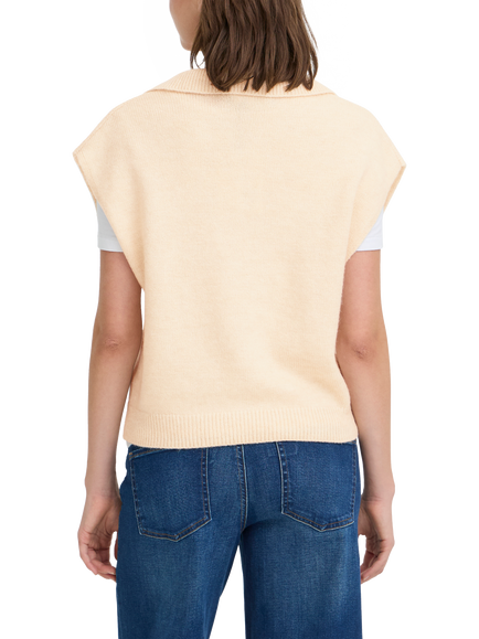 ICHI Povoke V-Neck Sleeveless Jumper - view 2, Birch