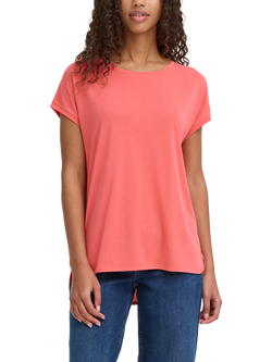 ICHI Like Round Neck T-Shirt, Teaberry