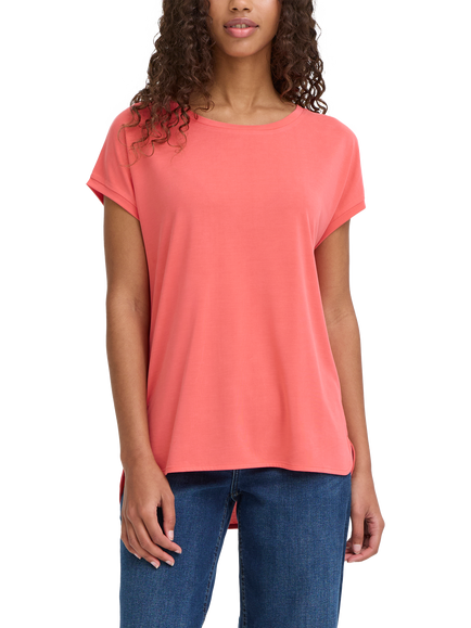 ICHI Like Round Neck T-Shirt, Teaberry