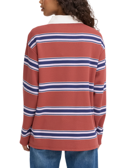 ICHI Ophia Stripe Oversized Rugby Shirt, Cowhide/Total Eclipse - view 2, Cowhide/Total Eclipse