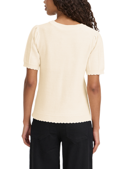 ICHI Ihdemue Sculpted Knit Crew Top, Birch - view 2, Birch