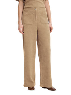 ICHI Kate Corduroy Wide Leg Trousers, Sepia Tint, Sepia Tint