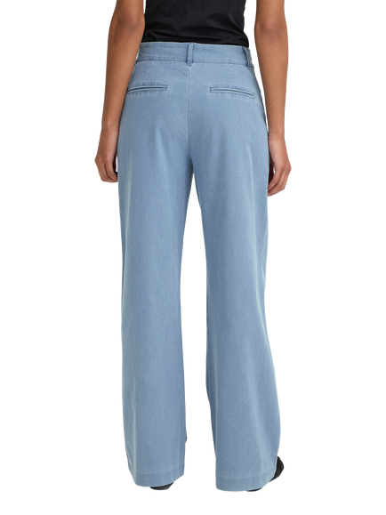 ICHI Kate High Rise Wide Leg Denim Trousers, Light Blue - view 2, Light Blue