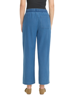 ICHI Kate Mid Rise Wide Leg Denim Trousers, Medium Blue - view 2, Medium Blue