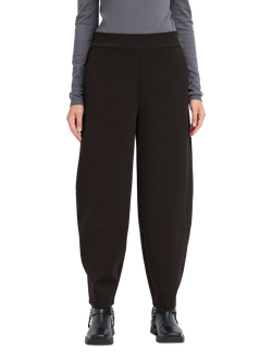 ICHI Kate Barrel Leg Tailored Trousers, Black, Black