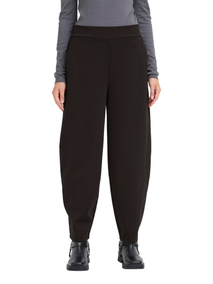 ICHI Kate Barrel Leg Tailored Trousers, Black, Black