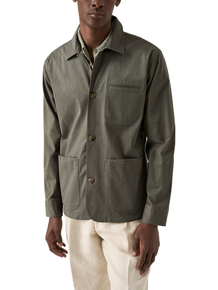 Eton Cotton Twill Chore Jacket, Khaki, Khaki