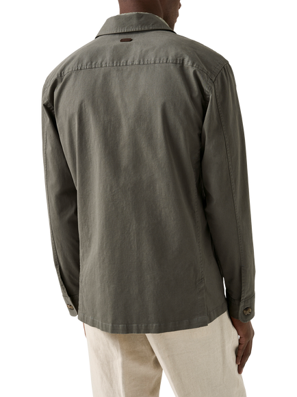 Eton Cotton Twill Chore Jacket, Khaki - view 2, Khaki