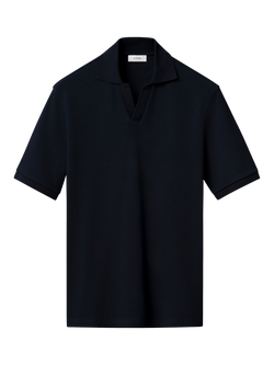 Eton Short Sleeve Jersey Jacquard Polo Shirt, Navy Blue, Navy Blue