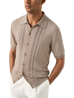 Eton Soft Knit Polo Shirt, Beige