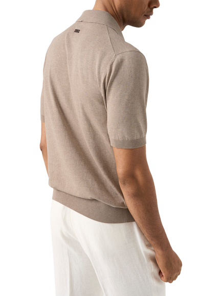 Eton Soft Knit Polo Shirt - view 2, Beige