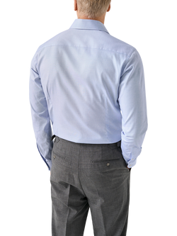 Eton Cotton Oxford Shirt, Mid Blue - view 2, Mid Blue