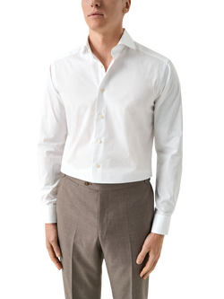 Eton Cotton Poplin Shirt, White, White