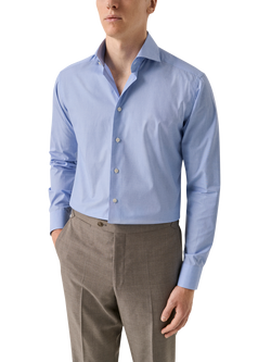 Eton Cotton Poplin Shirt, Blue, Blue