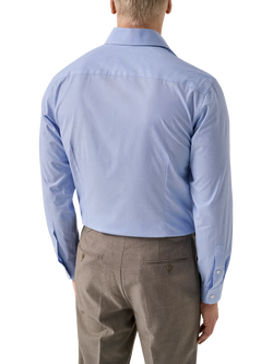 Eton Cotton Poplin Shirt, Blue - view 2, Blue