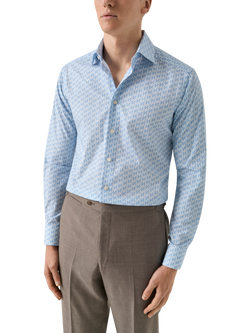 Eton Poplin Tailored Shirt, Light Blue, Light Blue