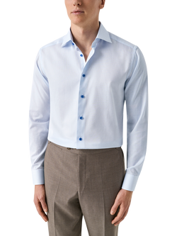 Eton Signature Twill Wrinkle-Resistant Shirt, Light Blue, Light Blue