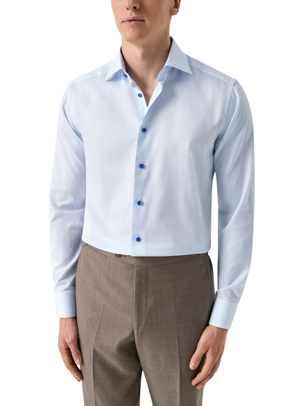 Eton Signature Twill Wrinkle-Resistant Shirt, Light Blue, Light Blue