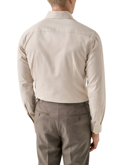 Eton Signature Twill Wrinkle-Resistant Long Sleeve Shirt, Beige - view 2, Beige