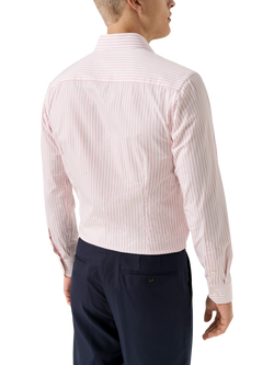 Eton Striped Cotton Twill Shirt, Pink - view 2, Pink