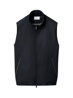 Eton Lightweight High Neck Wind Gilet, Navy Blue, Navy Blue