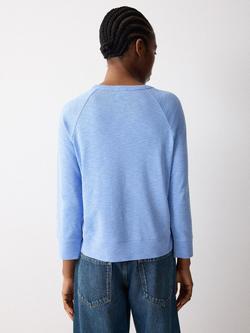 Jigsaw Luxe Raglan Sleeve Top, Shirt Blue - view 2, Shirt Blue