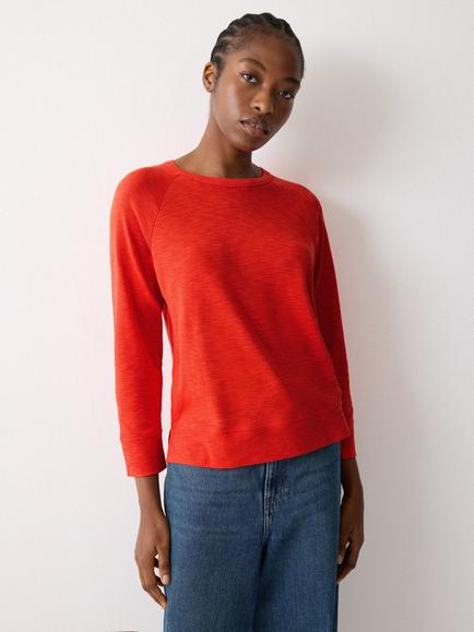 Jigsaw Relaxed Raglan Sleeve Top, Red