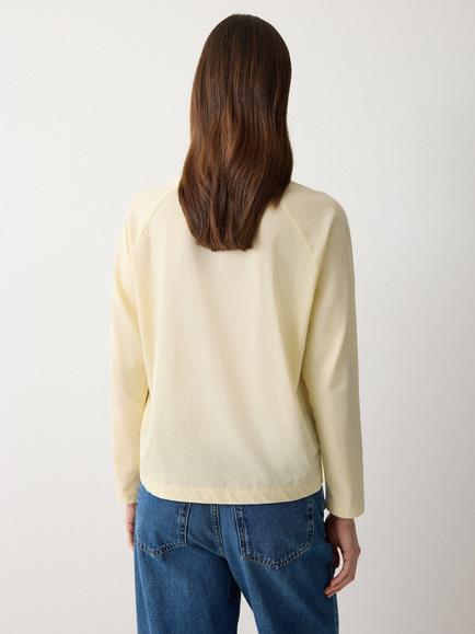 Jigsaw Patch Pocket Long Sleeve Top - view 2, Pale Yellow