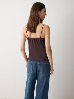 Jigsaw Lace Trim Camisole - view 2, Aubergine