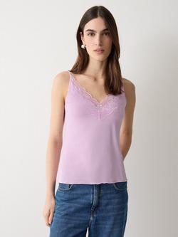 Jigsaw Lace Trim Camisole, Lilac Frost