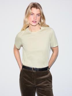 Jigsaw Crew Neck Supima Cotton T-Shirt, Pastel Aloe