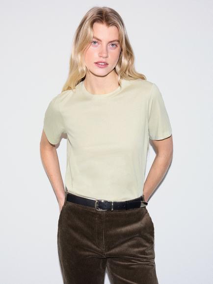 Jigsaw Crew Neck Supima Cotton Crew Neck T-Shirt, Pastel Aloe