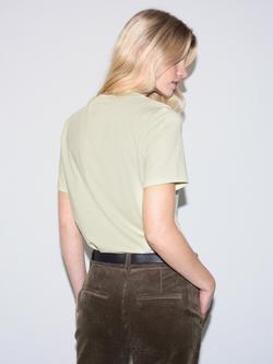 Jigsaw Crew Neck Supima Cotton T-Shirt - view 2, Pastel Aloe