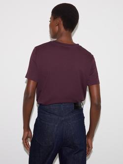 Jigsaw Crew Neck Supima Cotton T-Shirt - view 2, Aubergine