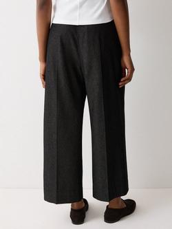 Jigsaw Chambray Pleat Front Trousers, Black - view 2, Black