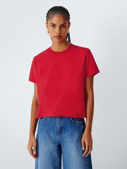 Colorful Standard Organic Boxy Cropped T-Shirt, Scarlet Red