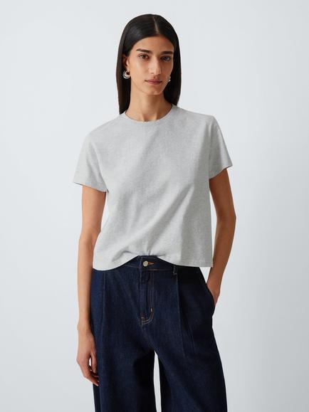 Colorful Standard Organic Boxy Cropped T-Shirt, Light Grey