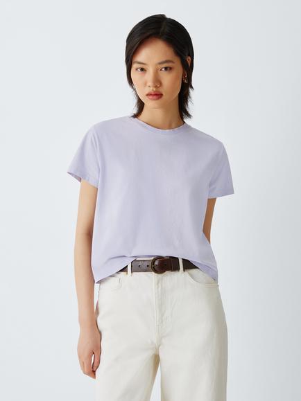 Colorful Standard Organic Boxy Cropped T-Shirt, Soft Lavender