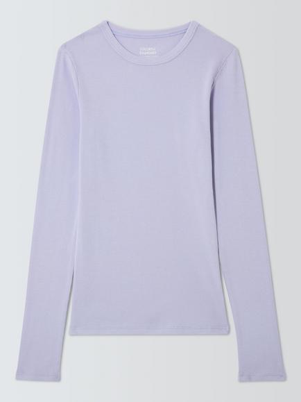 Colorful Standard Ribbed Long Sleeve Top, Soft Lavender