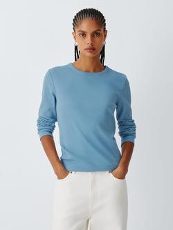 Colorful Standard Ribbed Long Sleeve Top, Seaside Blue