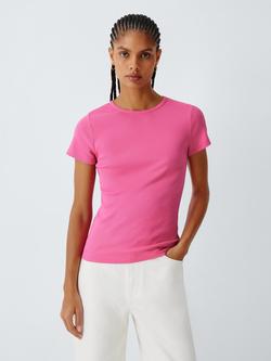 Colorful Standard Crew Neck Ribbed T-Shirt, Bubblegum Pink