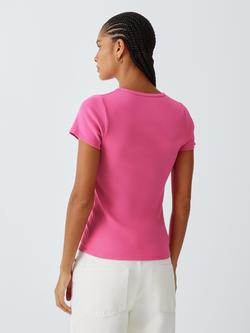 Colorful Standard Crew Neck Ribbed T-Shirt - view 2, Bubblegum Pink