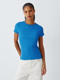 Colorful Standard Crew Neck Ribbed T-Shirt, Pacific Blue